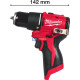 Aku kompaktní bezuhlíková příklepová vrtačka MILWAUKEE M12 BLPDRC-0