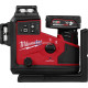 Zelený laser s automatickým zarovnáním 360° ve 3 rovinách MILWAUKEE M12 A3PLO-401C