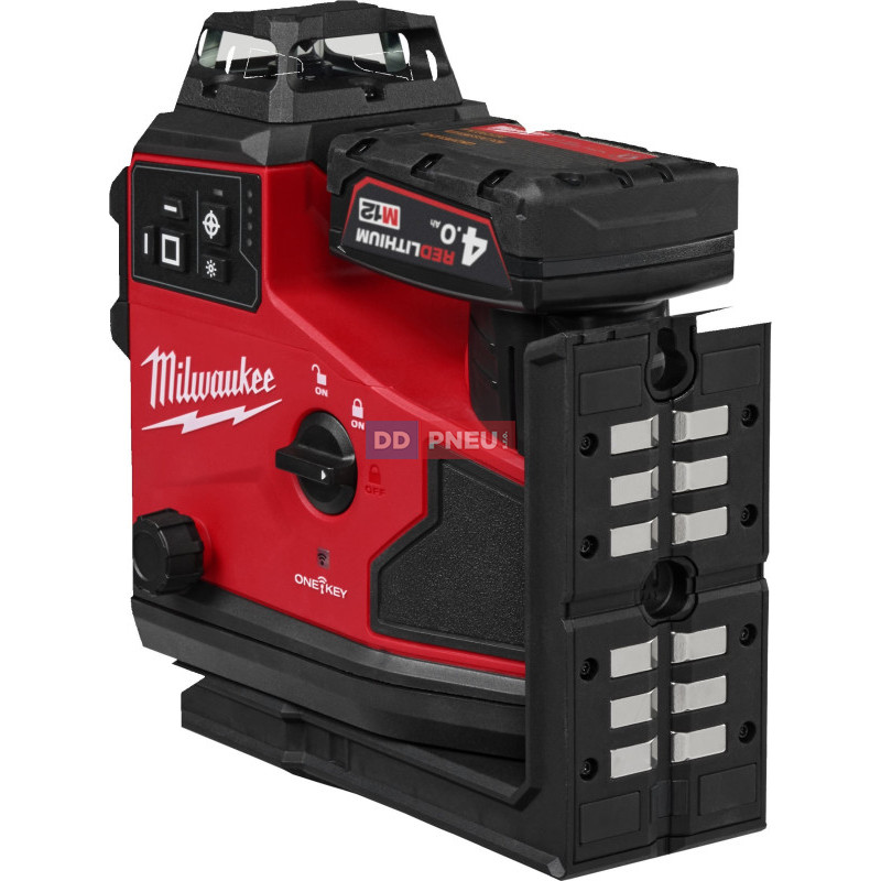 Zelený laser s automatickým zarovnáním 360° ve 3 rovinách MILWAUKEE M12 A3PLO-401C