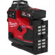 Zelený laser s automatickým zarovnáním 360° ve 3 rovinách MILWAUKEE M12 A3PLO-401C