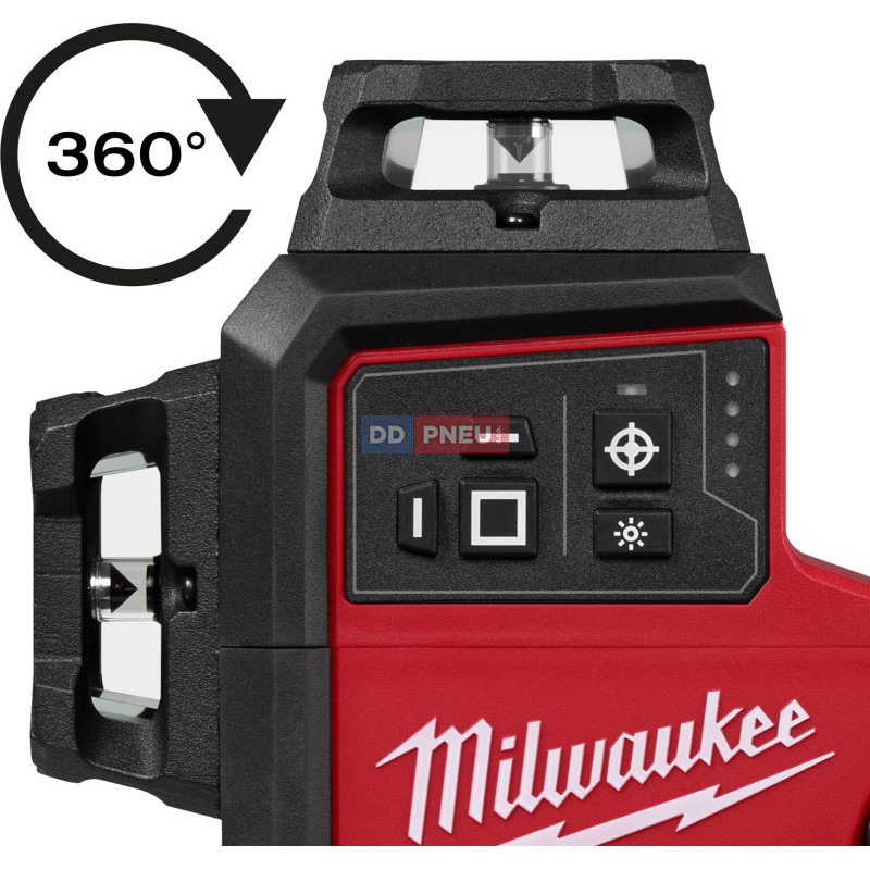 Zelený laser s automatickým zarovnáním 360° ve 3 rovinách MILWAUKEE M12 A3PLO-401C