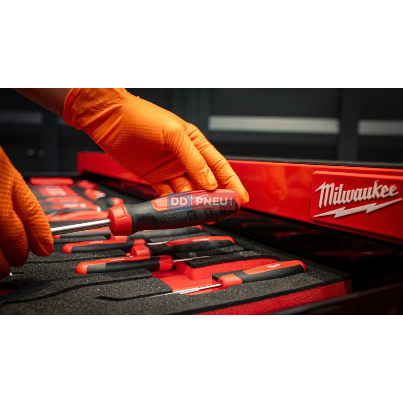 Nitrilové rukavice MILWAUKEE – 50 ks, oranžová, 9/L