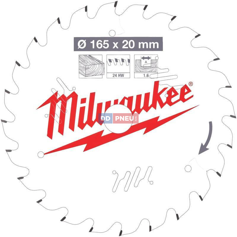Pilový kotouč MILWAUKEE CSB P W 165 x 20 x 1.6 x 24ATB