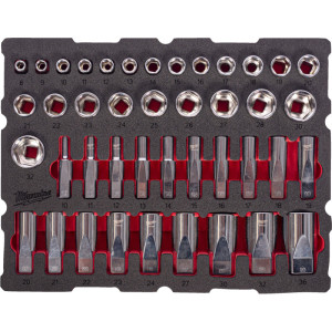 Pěnová vložka MILWAUKEE PACKOUT™ sada hlavic 1/2″ – 42 ks