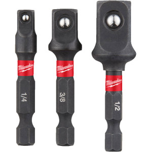 Sada adaptérů MILWAUKEE SHOCKWAVE z 1/4"HEX na 1/4˝, 3/8˝, 1/2˝  Sada adaptérů MILWAUKEE SHOCKWAVE z 1/4"HEX na 1/4˝, 3/8˝, 1/2˝