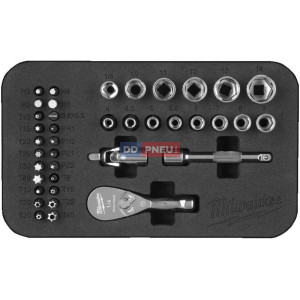 Sada s kompaktní 1/4" ráčnou a hlavic – 39 ks Sada s kompaktní 1/4" ráčnou a hlavic – 39 ks