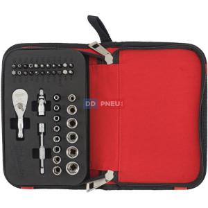 Sada s kompaktní 1/4" ráčnou a hlavic – 39 ks Sada s kompaktní 1/4" ráčnou a hlavic – 39 ks