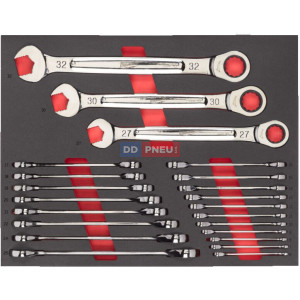 Pěnová vložka se sadou ráčnových kombinovaných klíčů MILWAUKEE – 22 ks