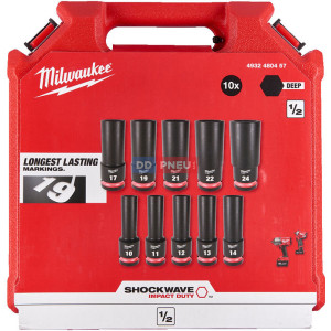Sada 1/2" nástavců MILWAUKEE SHOCKWAVE – 10 ks Sada 1/2" nástavců MILWAUKEE SHOCKWAVE – 10 ks