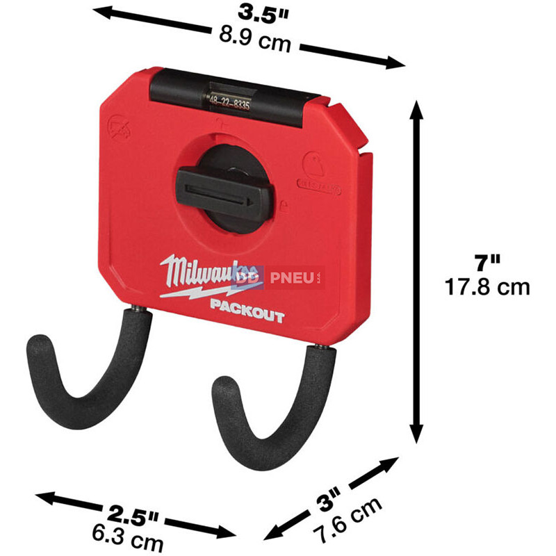 MILWAUKEE PACKOUT™ malý zahnutý univerzální háček – 1ks