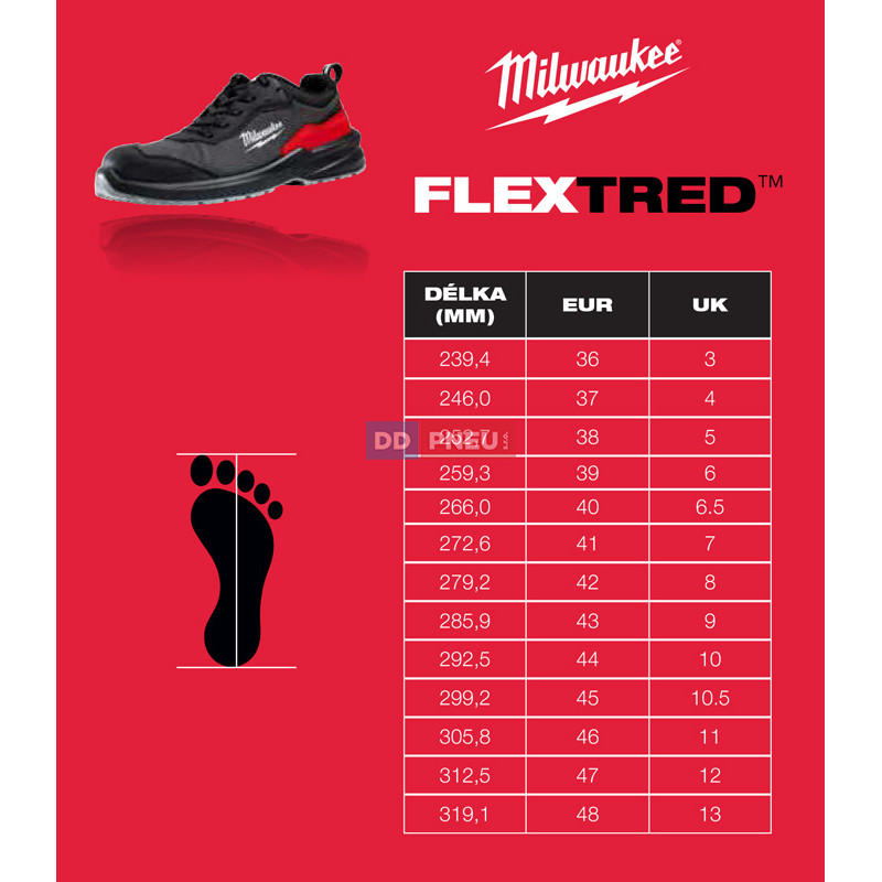 Bezpečnostní obuv MILWAUKEE Flextred™ S3S B1M110133 – kožená, černá