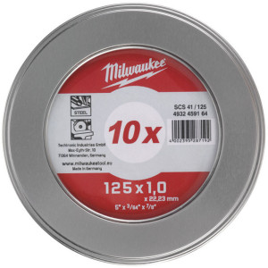 MILWAUKEE sada řezných kotoučů na tenký kov PRO+ SCS 41/125 – 10ks MILWAUKEE sada řezných kotoučů na tenký kov PRO+ SCS 41/125 – 10ks