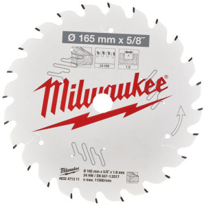 Pilový kotouč MILWAUKEE na dřevo 165x16 – 24 zubů  Pilový kotouč MILWAUKEE na dřevo 165x16 – 24 zubů