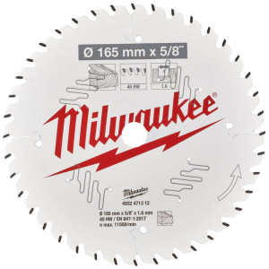Pilový kotouč MILWAUKEE na dřevo 165x16 – 40 zubů  Pilový kotouč MILWAUKEE na dřevo 165x16 – 40 zubů