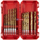 Sada vrtáků do kovu MILWAUKEE RED HEX HSS-G TiN – 19 ks