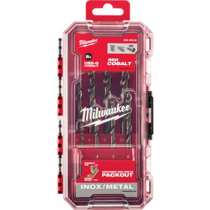 Sada vrtáků MILWAUKEE RED COBALT HSS-G DIN 338 – 8 ks