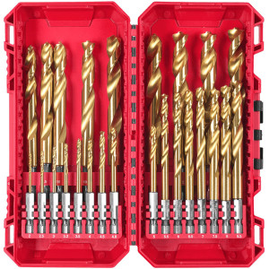 Sada vrtáků do kovu MILWAUKEE RED HEX HSS-G TiN – 25 ks