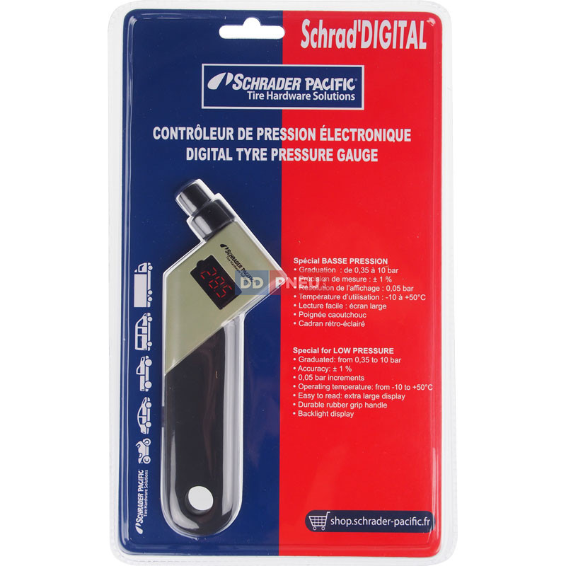 Digitální pneuměřič Schrader 0,35-10bar