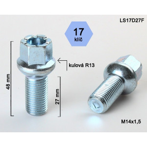 Šroub M14x1,5x27 koule – klíč 17