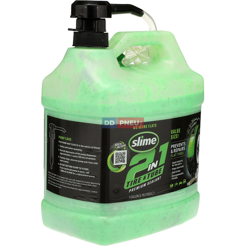 Opravný tmel pro duše a bezdušové pneu 2v1 SLIME 3,8L – včetně pumpy